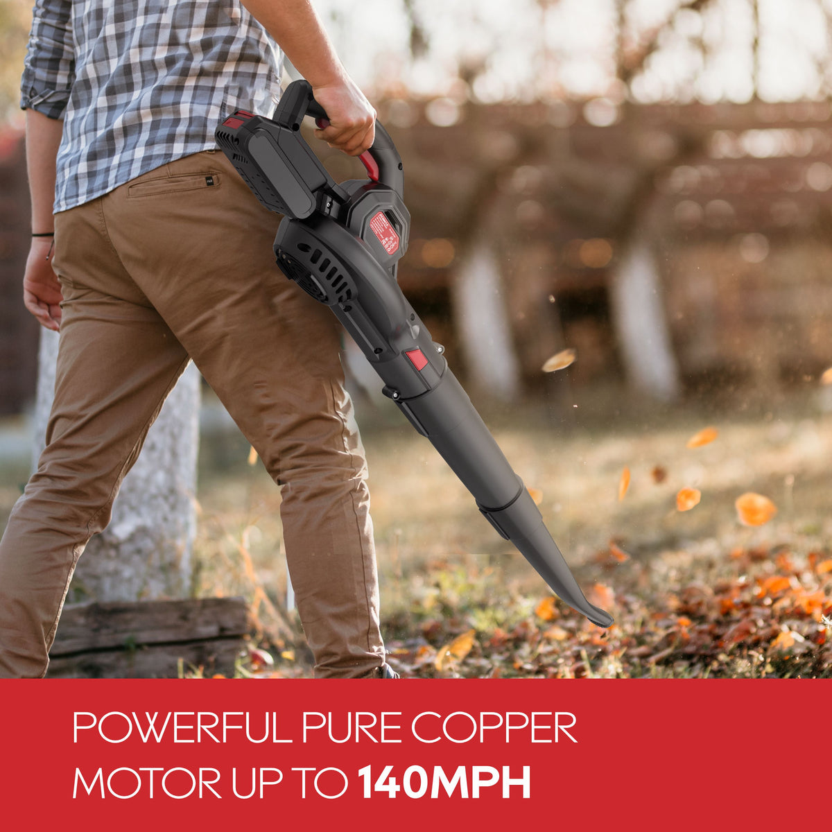 Ecomax Cordless Hand-Held Leaf Blower