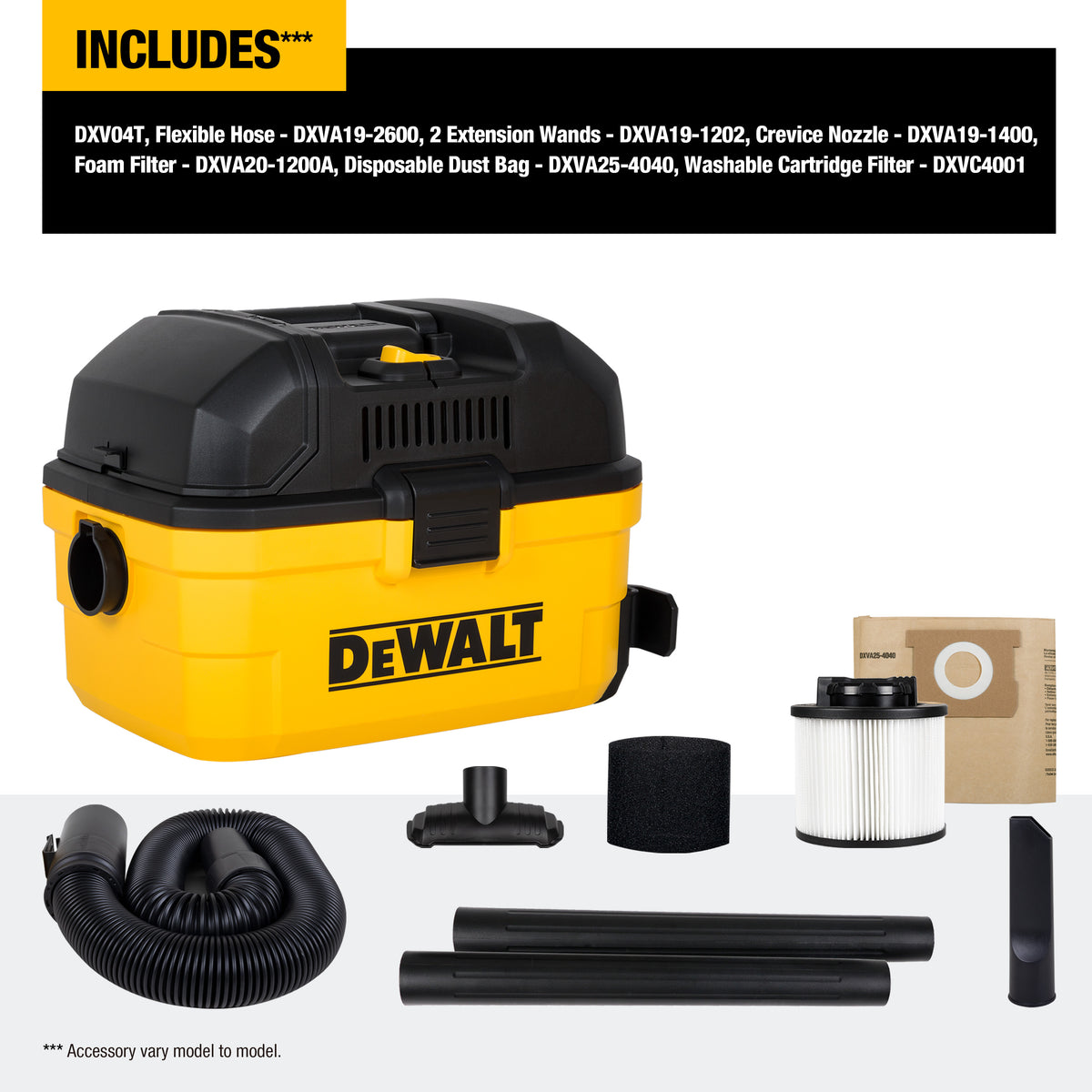 DXV04T DeWALT Portable 4 Gallon Wet/Dry Vac