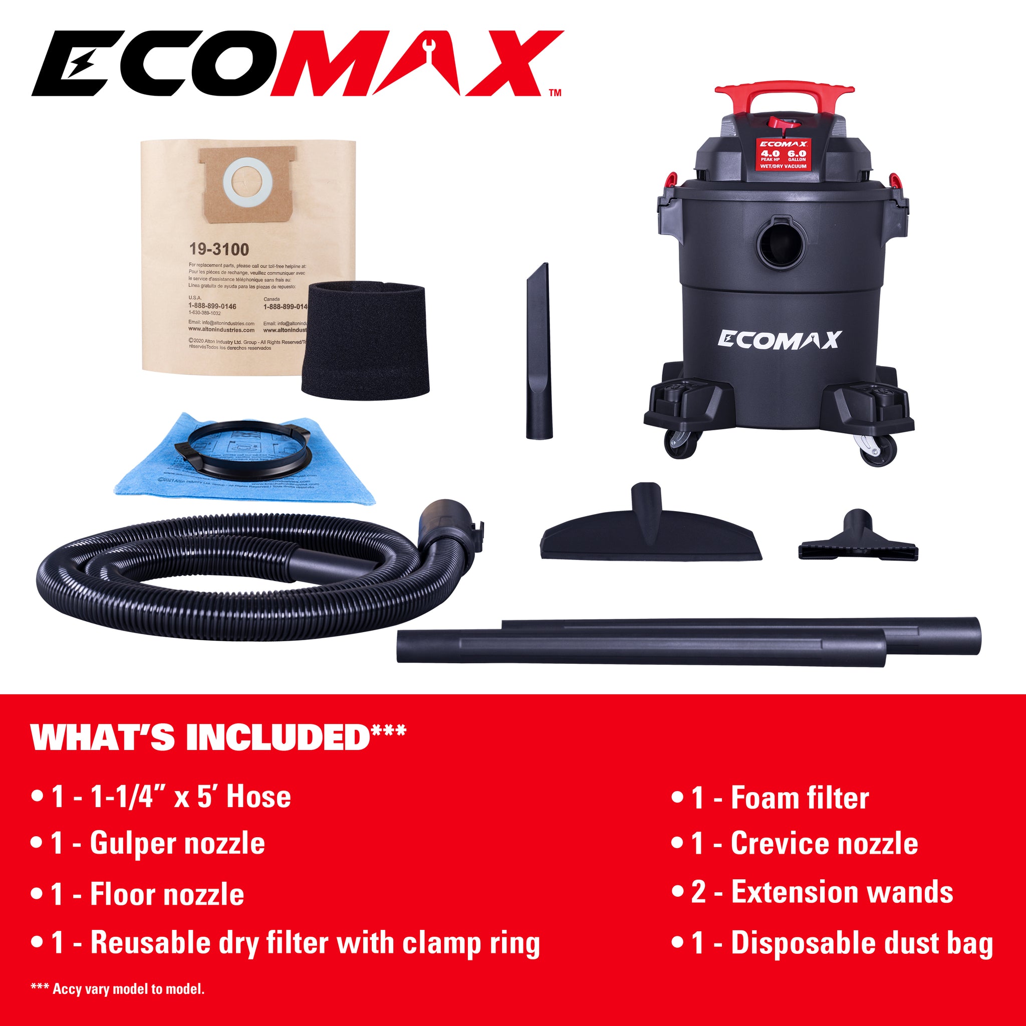 Ecomax 6 Gal 4HP Poly Vac - Alton Industry Limited Group