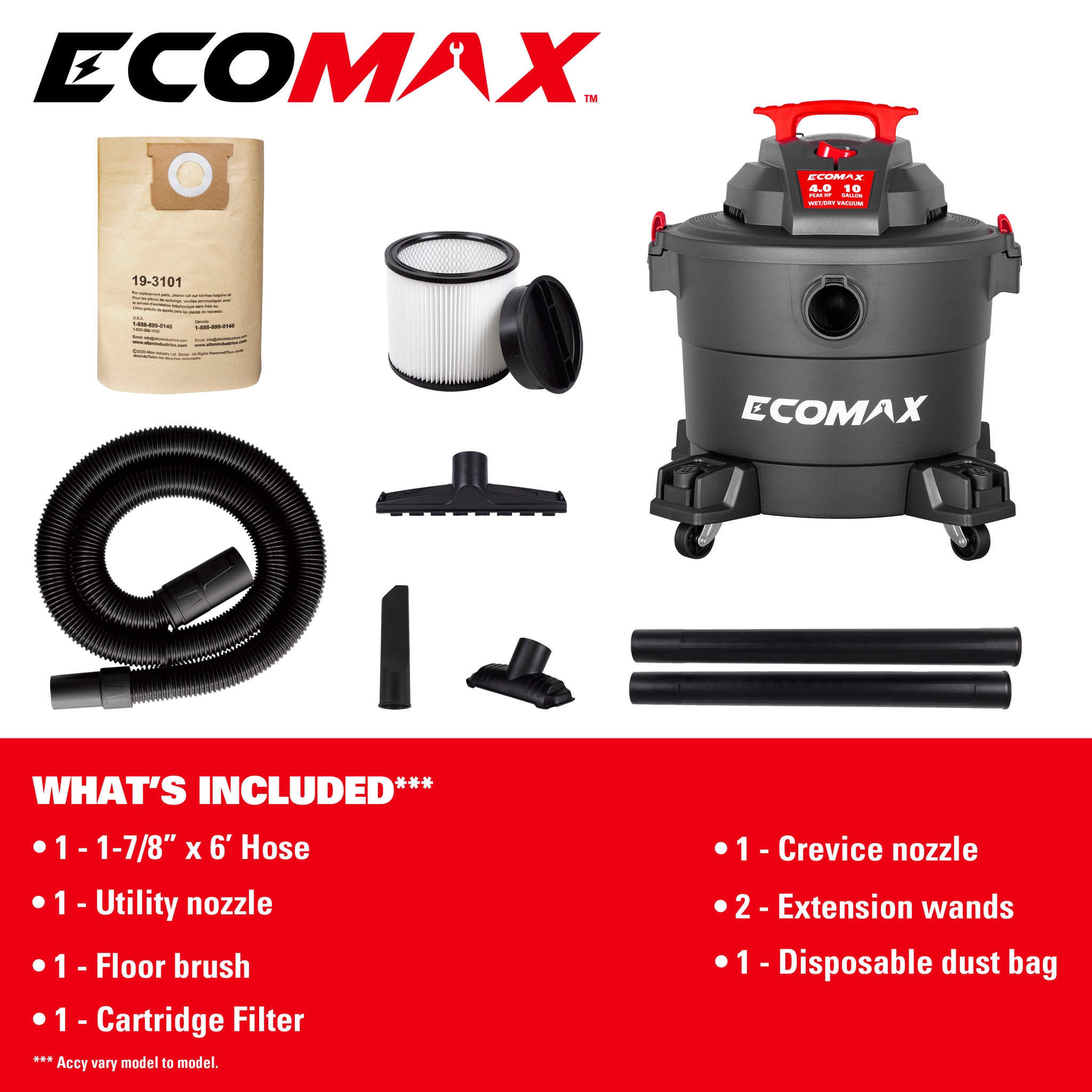Ecomax 10 Gal 4HP Poly Vac - Alton Industry Limited Group