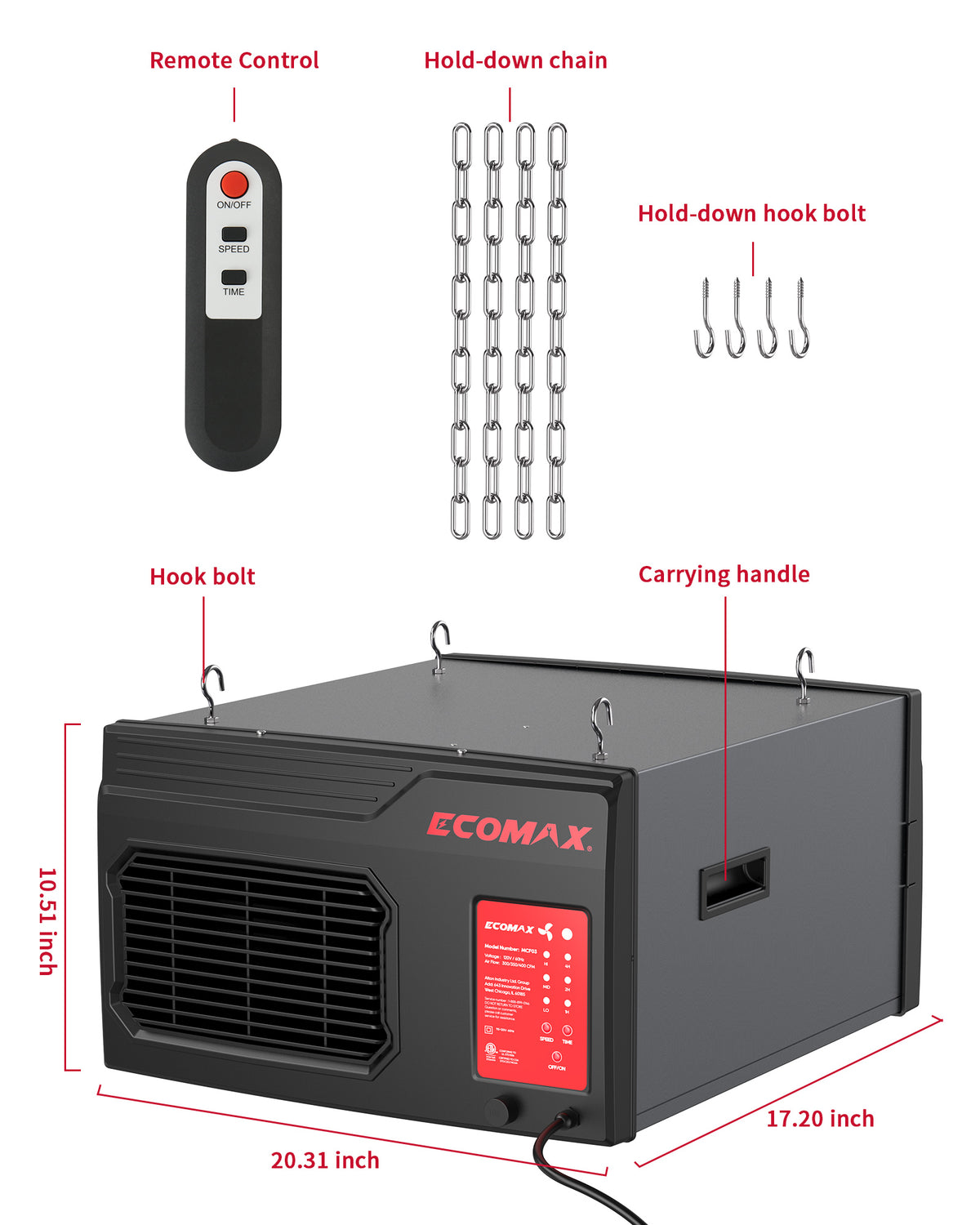 Ecomax Hanging Air Filtration System