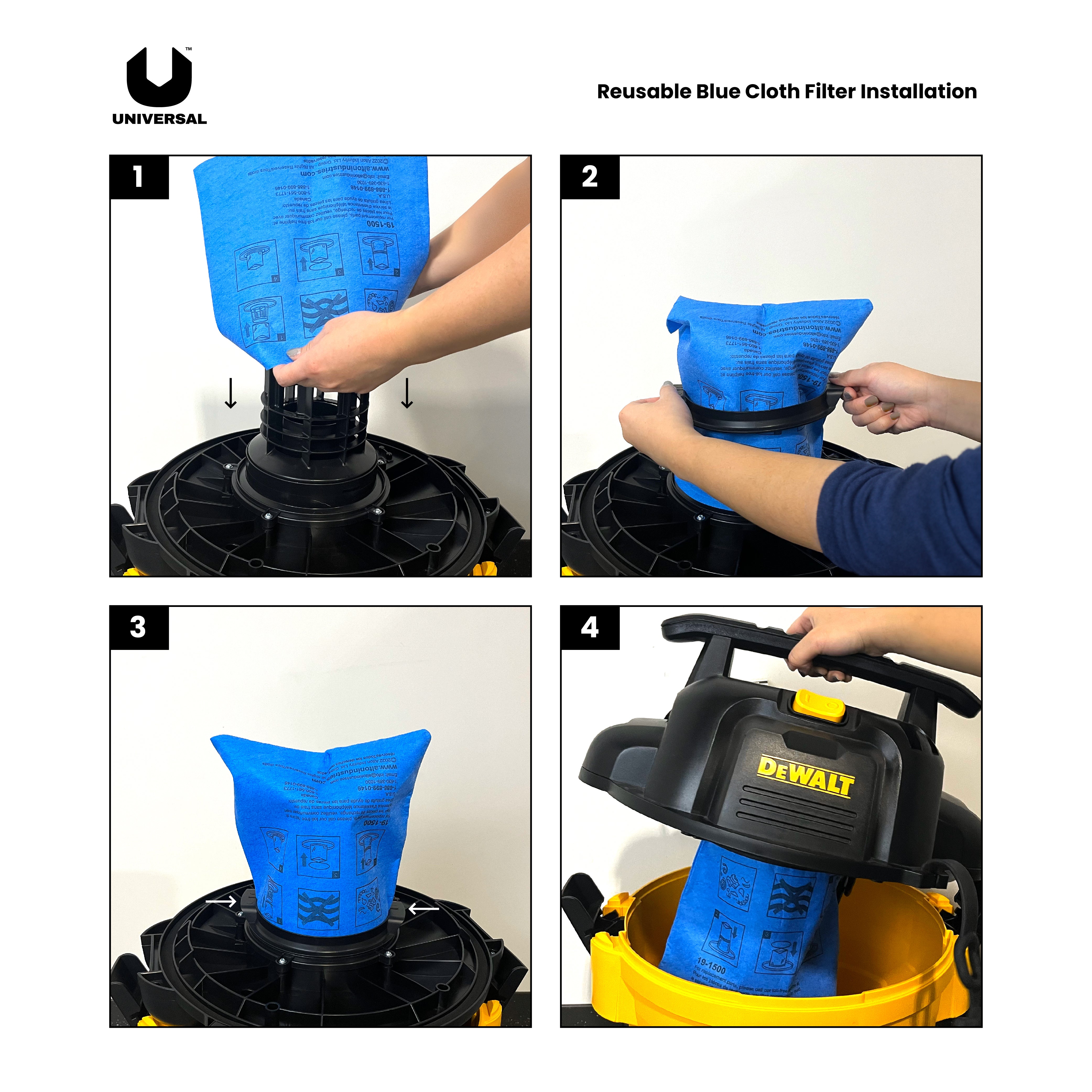 Universal ™ Reusable Filter with Clamp ST25-1201 for Wet/Dry