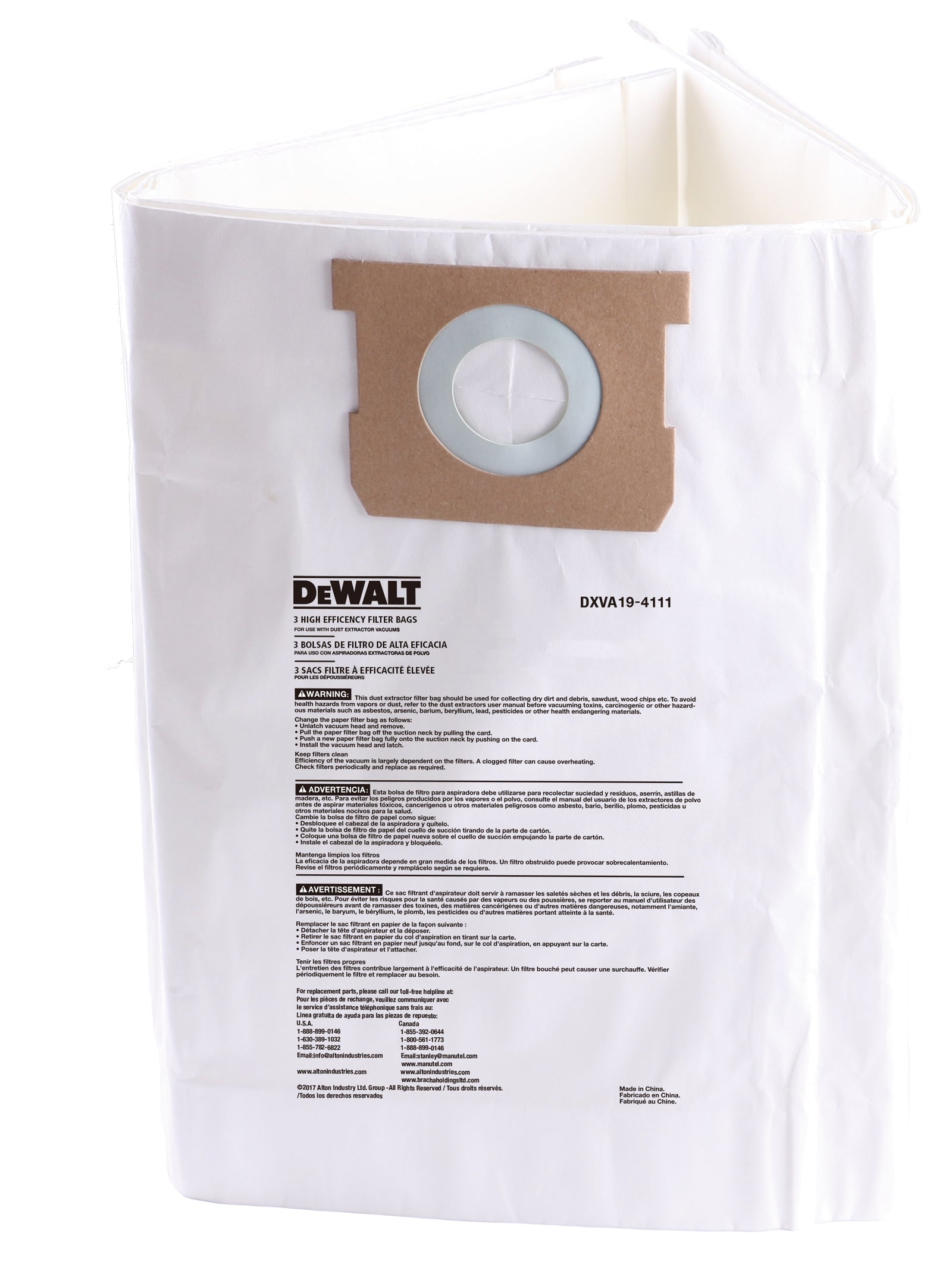 DXVA19-4111 - DeWalt 6 Gallon to 10 Gallon Fine Dust Bag Filter Wet/Dry Vacuum (Pack of 3)